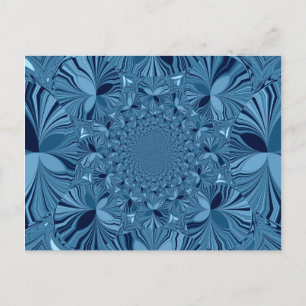 Schöne, liebliche, irisierende blaue Kaleidoskop-K Postkarte