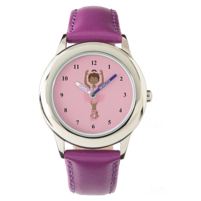 Schöne Lila American Ballerina Armbanduhr (Vorderseite)
