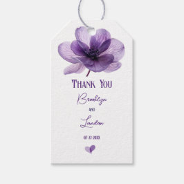 Schöne Lila Blume Hochzeit Geschenkanhänger
