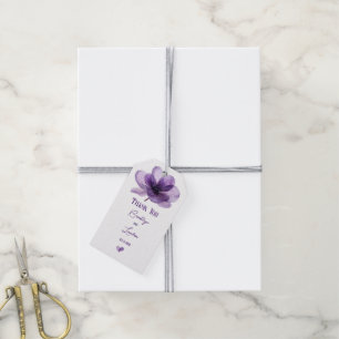 Schöne Lila Blume Hochzeit Geschenkanhänger