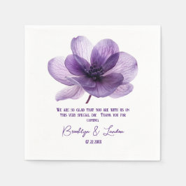 Schöne Lila Blume Hochzeit Serviette