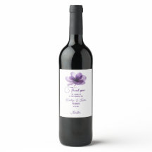 Schöne Lila Blume Hochzeit Wine Labels
