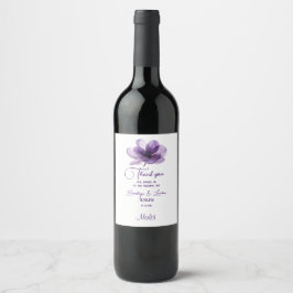 Schöne Lila Blume Hochzeit Wine Labels Weinetikett