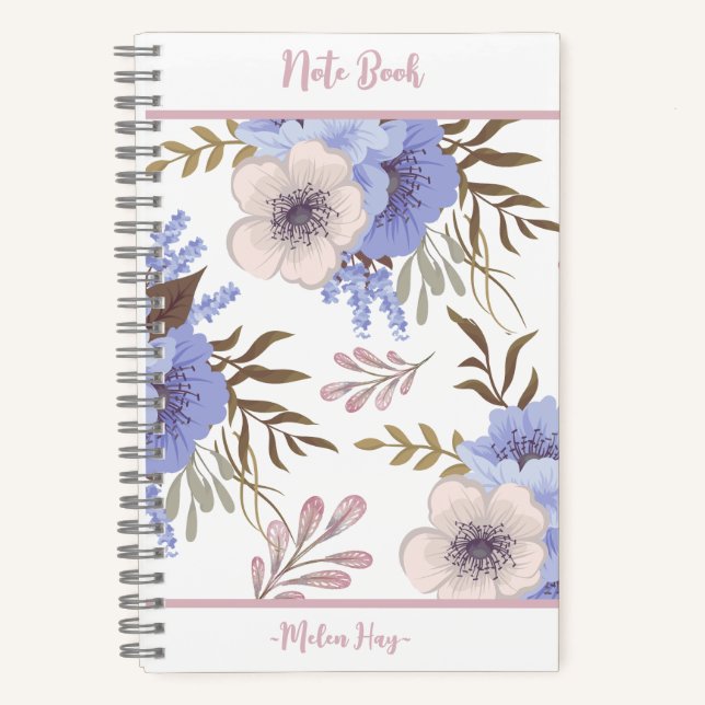 Schöne Lila Blume Notizbuch (Vorderseite)