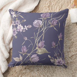 Schöne lila Blumen Winter Oktober Herbst Kissen