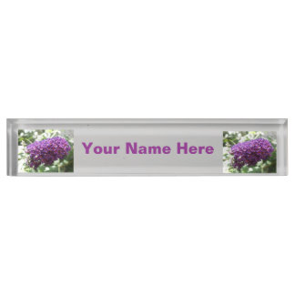 Schöne Lila Buddleia Blume Custom Namplate Namensplakette
