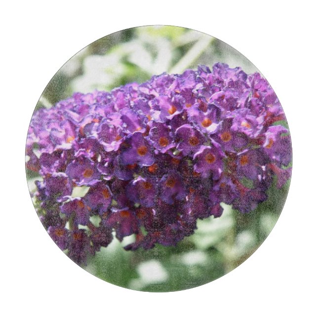Schöne Lila Buddleia-Blume Schneidebrett (Vorderseite)