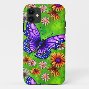 Schöne Lila Butterfly Blume Wiese Case-Mate iPhone Hülle