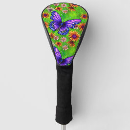 Schöne Lila Butterfly Blume Wiese Golf Headcover