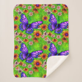 Schöne Lila Butterfly Blume Wiese Sherpadecke