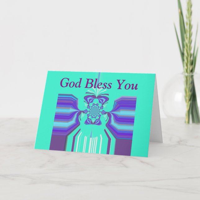 Schöne Lila Cyan Iridescent Blue Vektorfarbe Karte (Vorderseite)