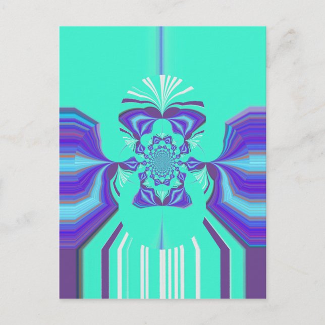 Schöne Lila Cyan Iridescent Blue Vektorfarbe Postkarte (Vorderseite)