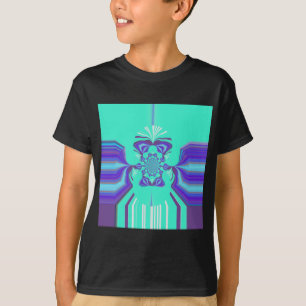 Schöne Lila Cyan Iridescent Blue Vektorfarbe T-Shirt