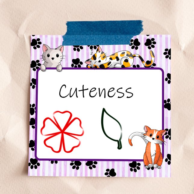 Schöne Lila Farbe mit Pfoten niedliche Kätzchen 3" Post-it Klebezettel (Von Creator hochgeladen)