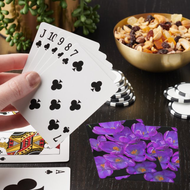 Schöne Lila Frühlingskurven Spielkarten (In Situ)