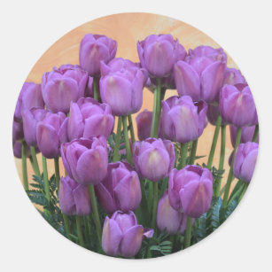 Schöne lila Frühlingtulis Runder Aufkleber