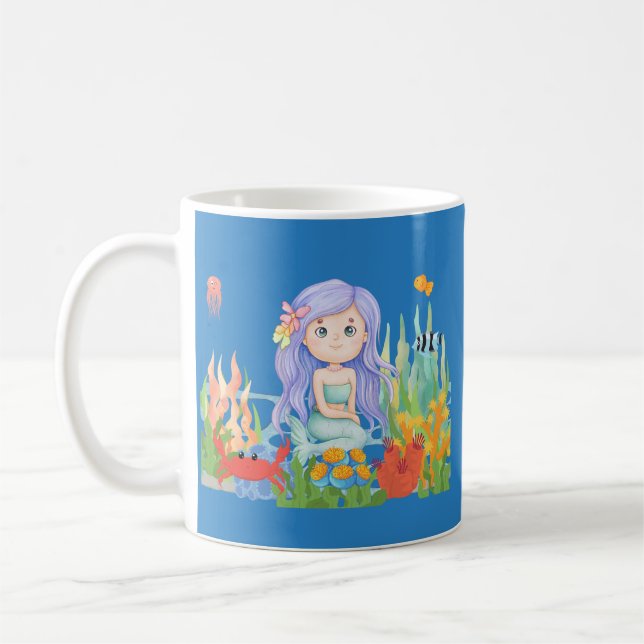 Schöne LILA Haarbietung im Meer Kaffeetasse (Links)