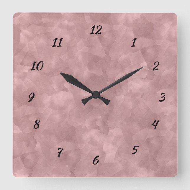 Schöne Lila Haze Abstrakt dekorativ Quadratische Wanduhr (Vorderseite)