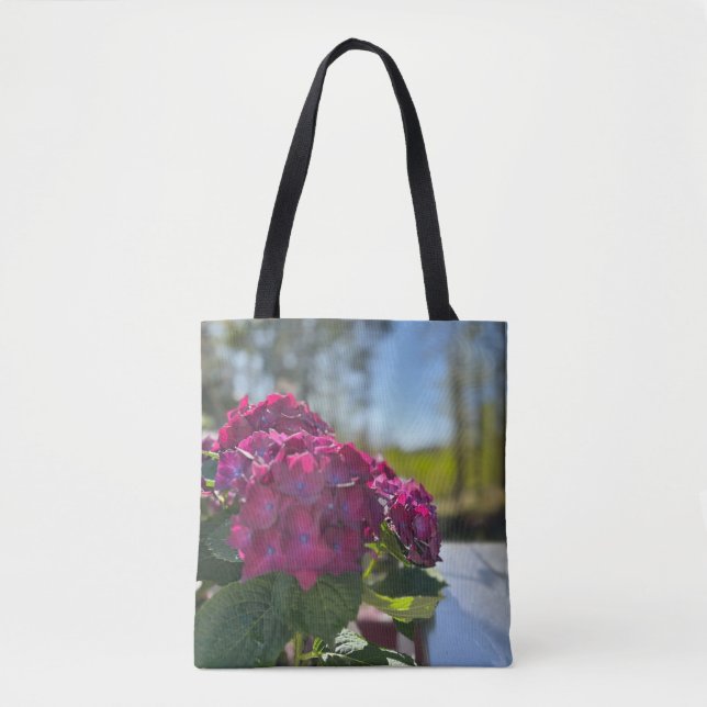 Schöne lila Hydrangea Blüte Tasche (Vorderseite)