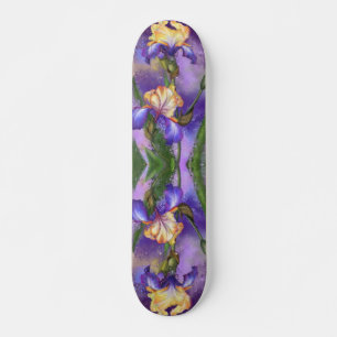 Schöne Lila Iris Blume Skateboard