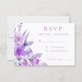 Schöne Lila Lavendelhochzeit RSVP Karte