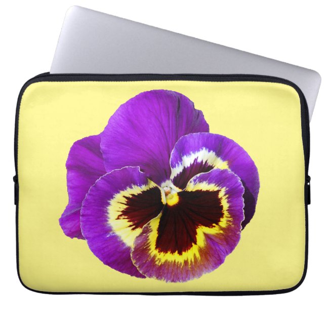 Schöne lila Pansy Laptopschutzhülle (Vorderseite)