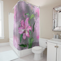 Schöne Lila Pink Lily Blume Migned Malerei