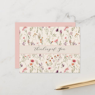 Schöne lila rosa rote Blumen Postkarte