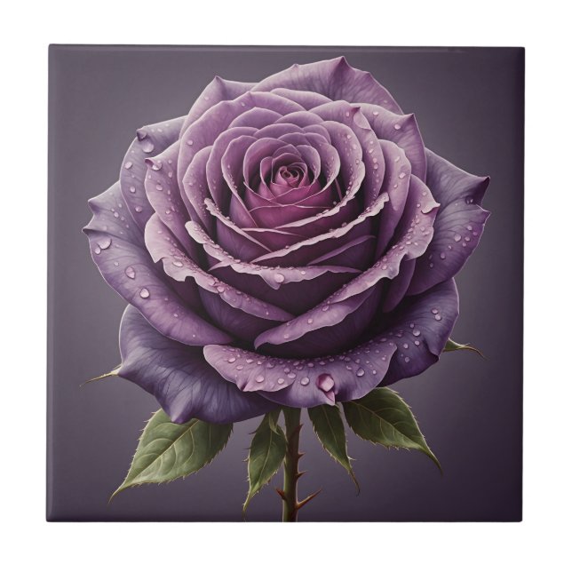 Schöne lila Rose Fliese (Vorderseite)