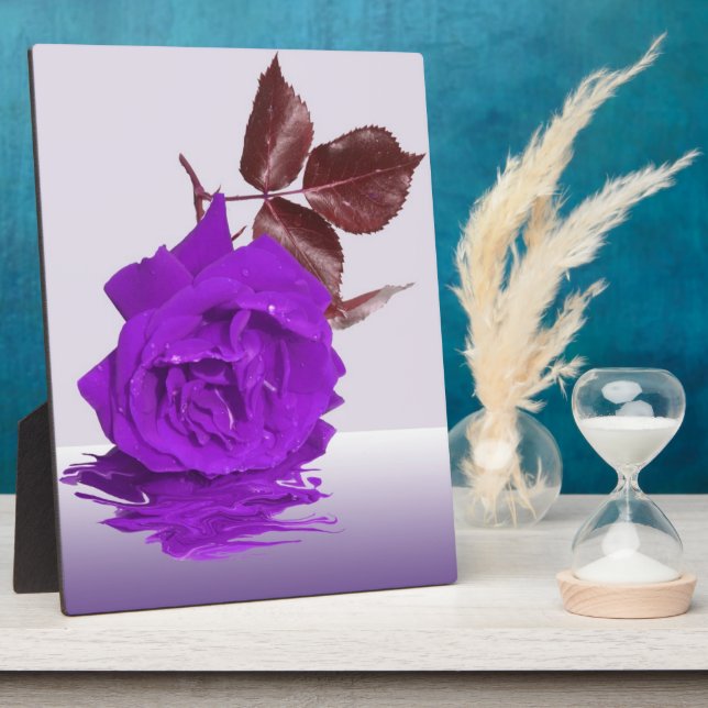 Schöne Lila Rose Foto Plaque Fotoplatte (Seite)