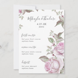 Schöne Lila Rose Hochzeitsmenü