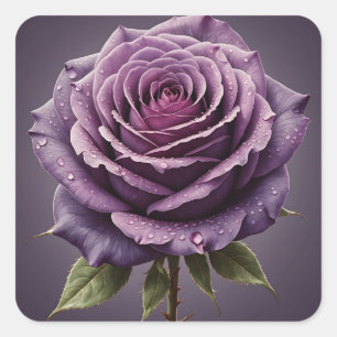 Schöne lila Rose Quadratischer Aufkleber