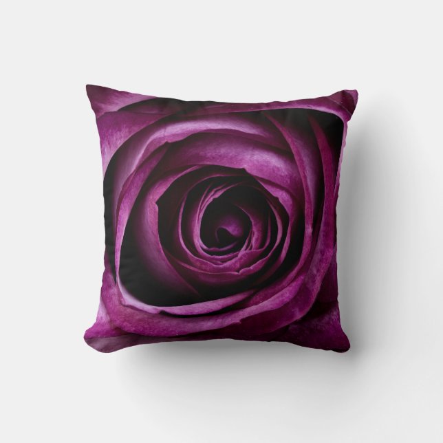 Schöne lila Rosen-Blumen-Blumenblatt-Girly Kissen (Vorderseite)