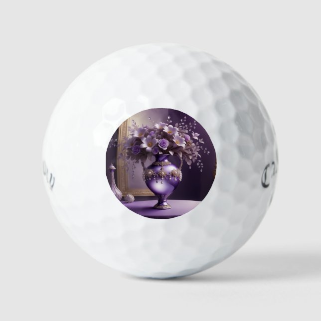 Schöne, lila, runde Vase-Dekoration Golfball (Vorderseite)