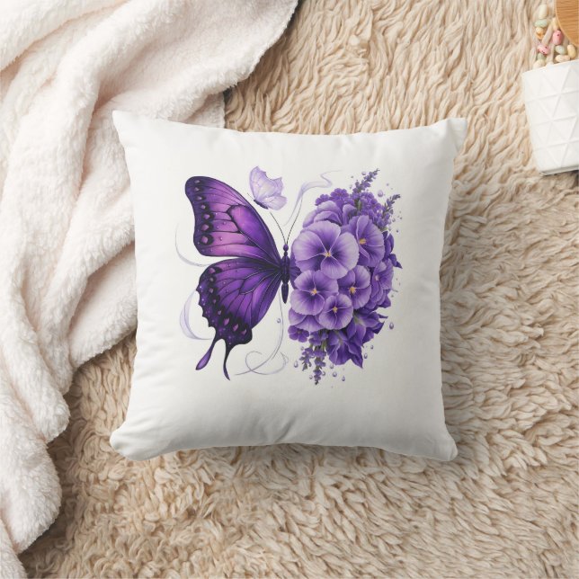schöne lila Schmetterlingskissen Kissen (Decke)