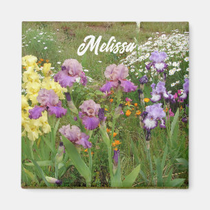 Schöne Lila Schwertlilie Iris Blumen blühen Garten Magnet