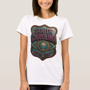 Schöne lila SOUTH CAROLINA 3D-Textkunst T-Shirt