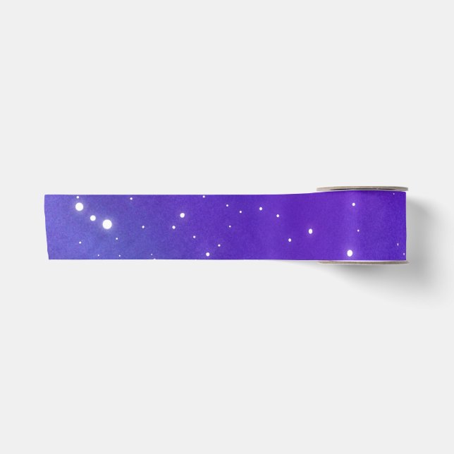 Schöne Lila Starry Sky Galaxy Kunst Satinband (Vorderseite)