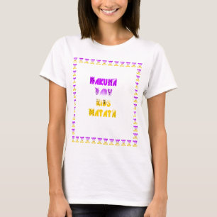 Schöne Lila und gelbe Hakuna Matata Baby Kinder T-Shirt