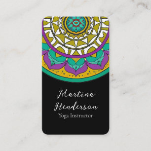 Schöne Lila und grüne Mandala Business Card Visitenkarte