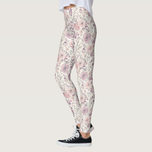 Schöne lila violette rosafarbene Blüten Leggings