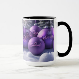 Schöne Lila Weihnachtsschmuck Kaffeemaschine Tasse