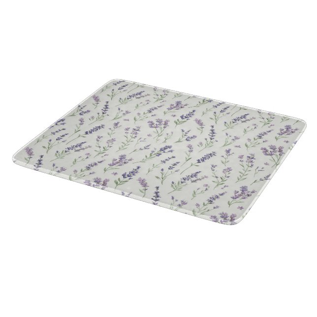Schöne lila weiße Blumen Brautdusche Schneidebrett (Ecke)
