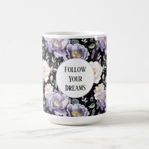 Schöne lila weiße Blumen Träume Kaffeetasse