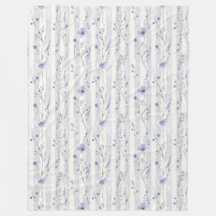 Schöne lila weiße Blumenstreifen-Junggesellinnenab Fleecedecke