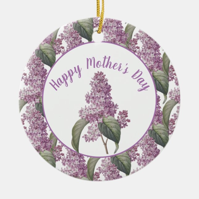 Schöne Lilac Blume Muttertag Keramik Ornament (Vorne)