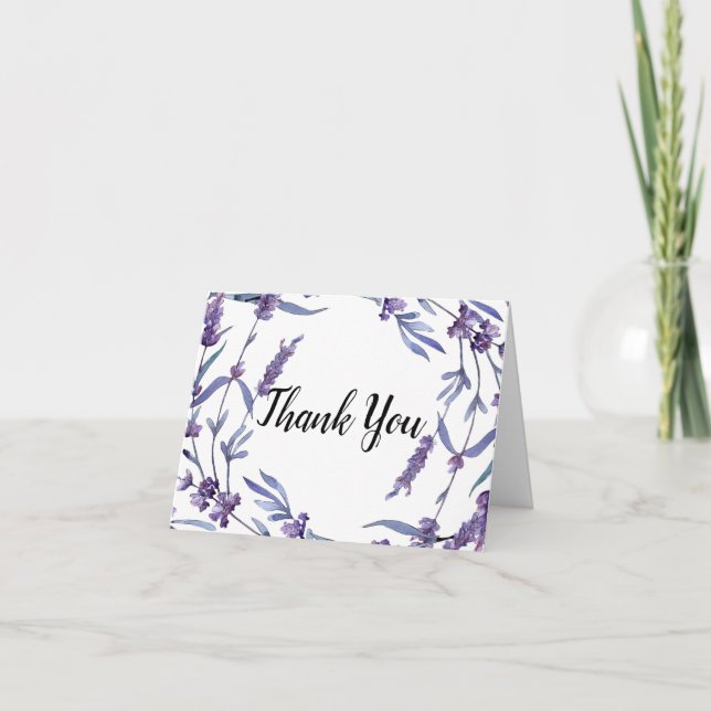 Schöne Lilac Wasserfarbe Eleganter Sommer Vielen D Dankeskarte (Vorderseite)