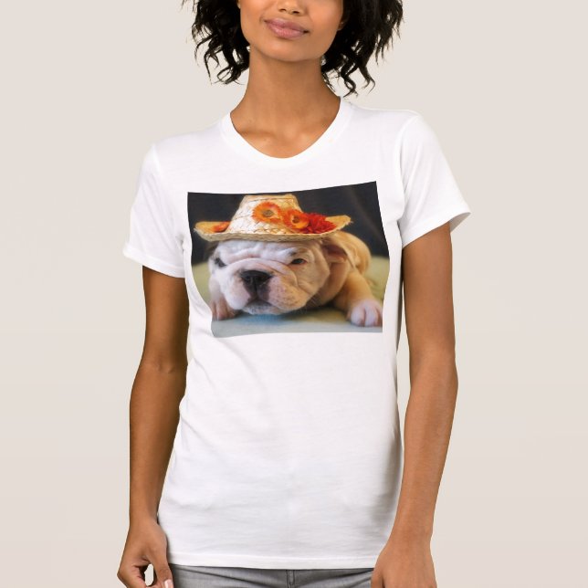 Schöne Lilie, englische Bulldogge T-Shirt (Vorderseite)