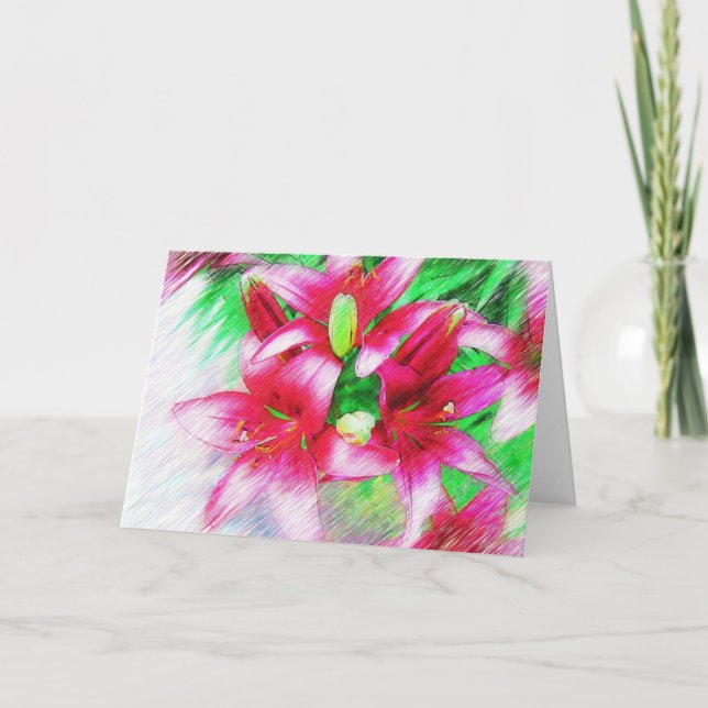 Schöne Lilie Karte (Vorderseite)