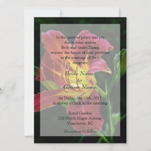 Schöne Lilien-Blumen-Hochzeitseinladungen Einladung